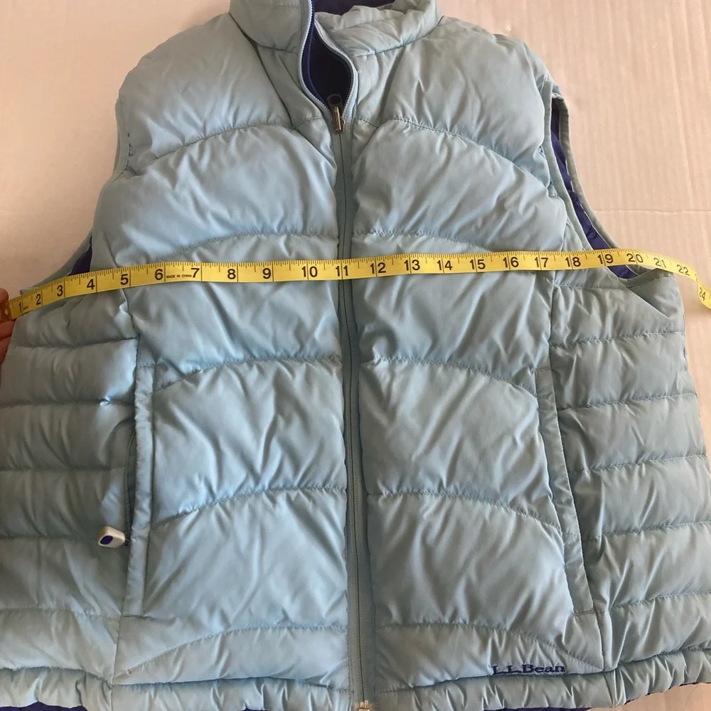 L.L.Bean Puffer Down Filled Vest Zipper Reversible Women’s Size Large - Picture 8 of 9